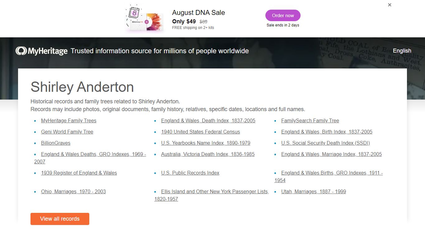 Shirley Anderton - Historical records and family trees ...